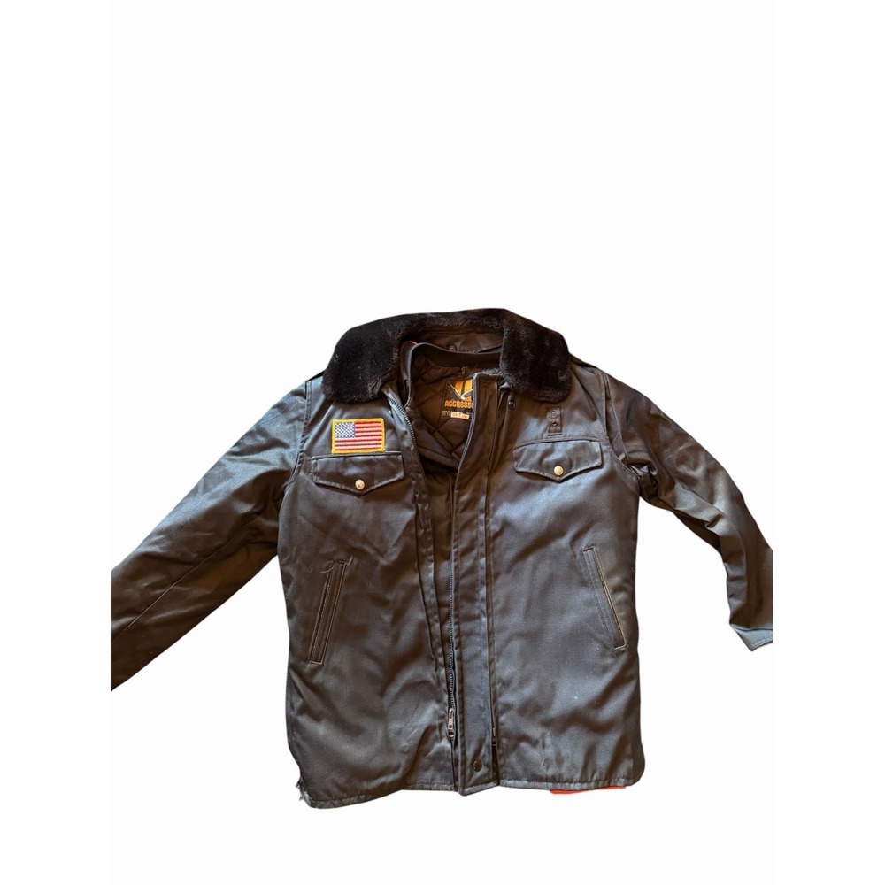 Vintage 80s Aggressor Fireman/Police Removable Bomber Jacket Heavy Duty Size42R